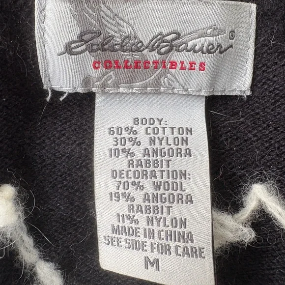 Eddie Bauer Vintage Collectibles Cardigan - Snowflakes Angora Rabbit Wool - M L - Picture 5 of 5